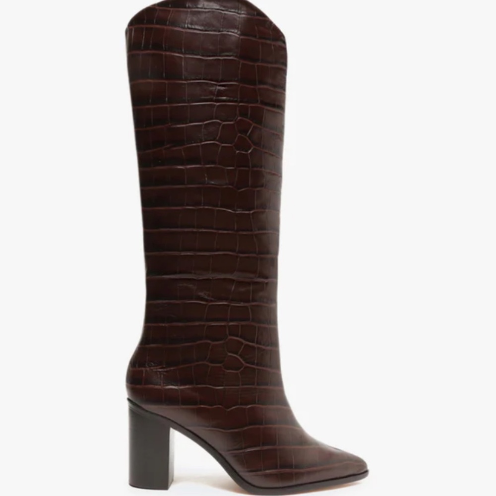 SCHUTZ Maryana Pointed Toe Block Knee High Boots | Size 7.5